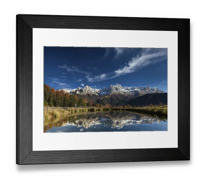 Framed Print : Mountain panorama reflected in a lake Framed Print : Mountain panorama reflected in a lake