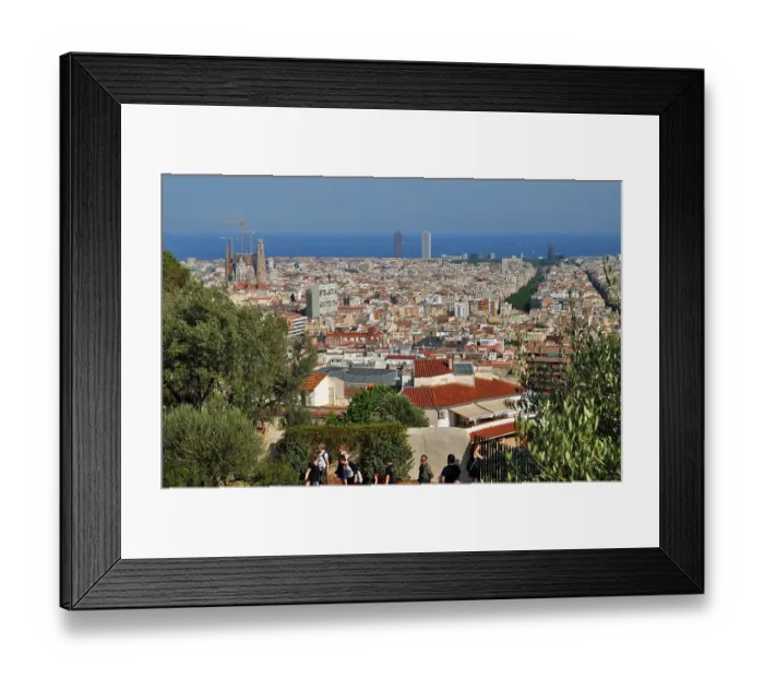 Framed Print : View from the Parc Gueell towards the city Framed Print : View from the Parc Gueell towards the city