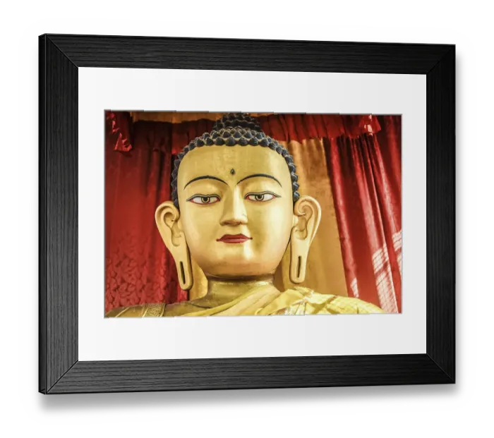 Framed Print : Head of a Buddha statue, Swayambhu temple complex Framed Print : Head of a Buddha statue, Swayambhu temple complex