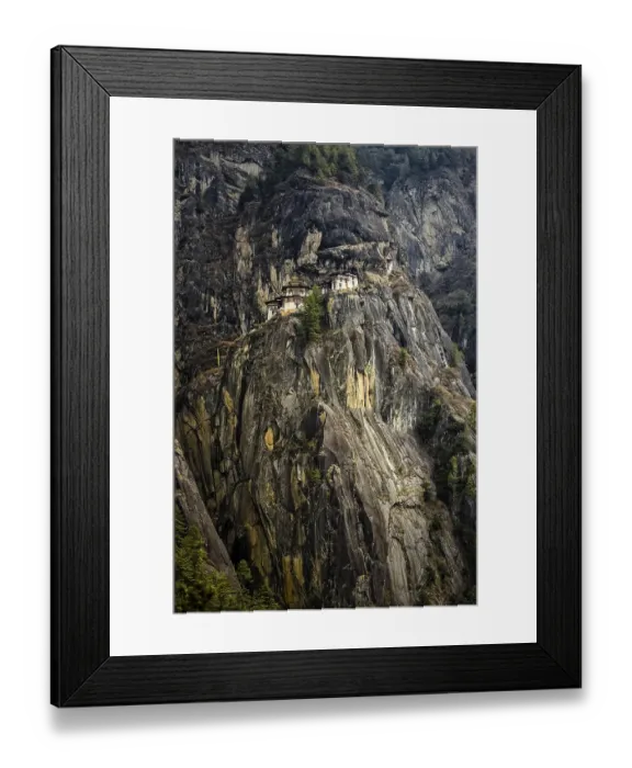 Framed Print : Buddhist tiger nest monastery Taktshang on steep rock face Framed Print : Buddhist tiger nest monastery Taktshang on steep rock face