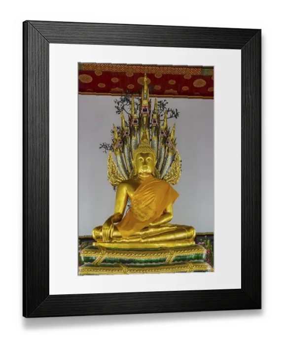 Framed Print : Buddha meditating under the protection of a seven-headed Naga snake Framed Print : Buddha meditating under the protection of a seven-headed Naga snake