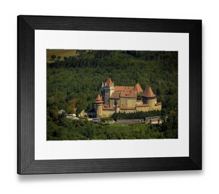 Framed Print : Aerial view, Burg Kreuzenstein medieval castle