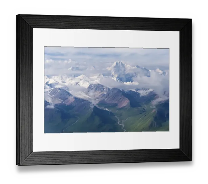 Framed Print : Aerial view over the central Tian Shan Mountains