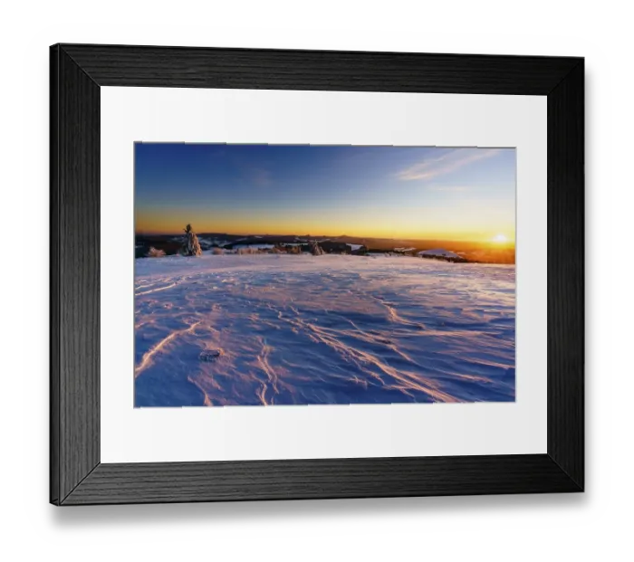 Framed Print : Panoramic view from Wasserkuppe in south direction in winter Framed Print : Panoramic view from Wasserkuppe in south direction in winter
