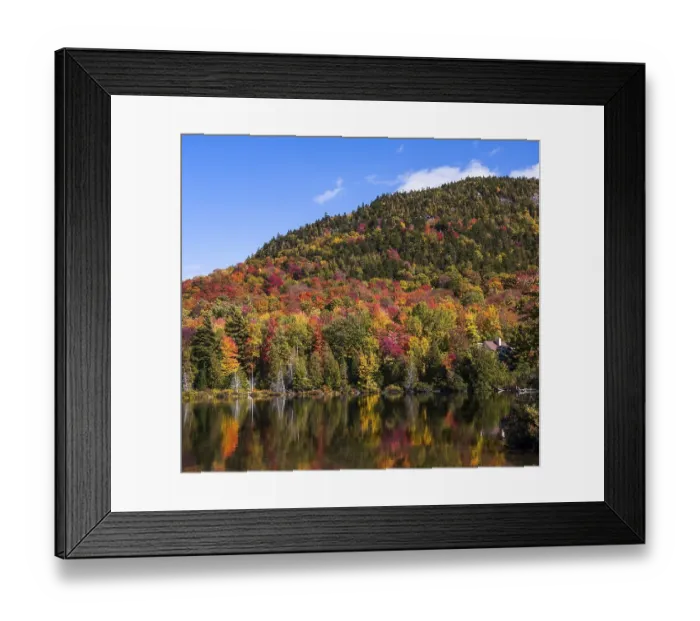 Framed Print : Autumn, Sugarloaf Pond with mountain and color change