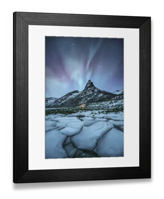 Framed Print : Mountain peak (Aurora borealis) Stetind Framed Print : Mountain peak (Aurora borealis) Stetind