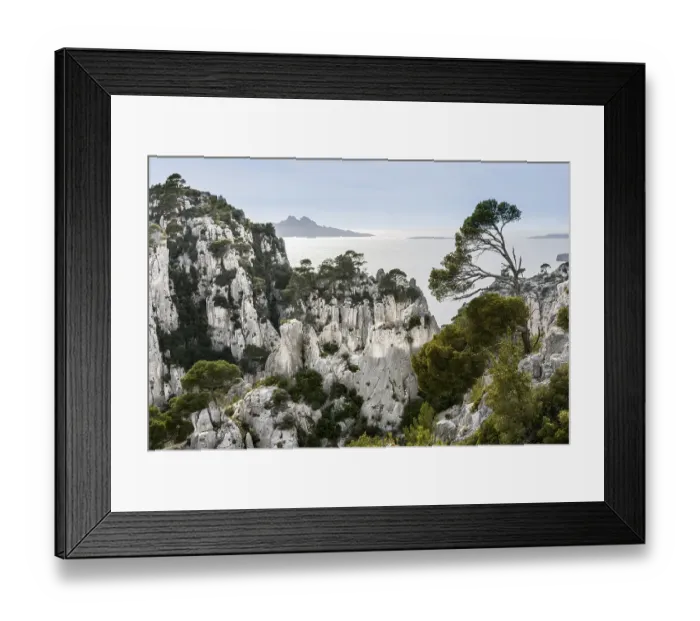 Framed Print : Massif des Calanques, limestone cliffs
