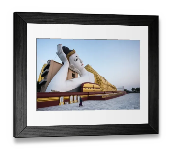 Framed Print : Reclining Buddha, statue, Maha Bodhi Ta Htaung