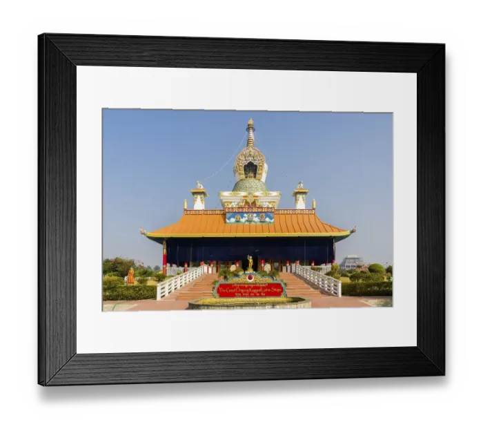 Framed Print : Great Drigung Kagyud Lotus Stupa