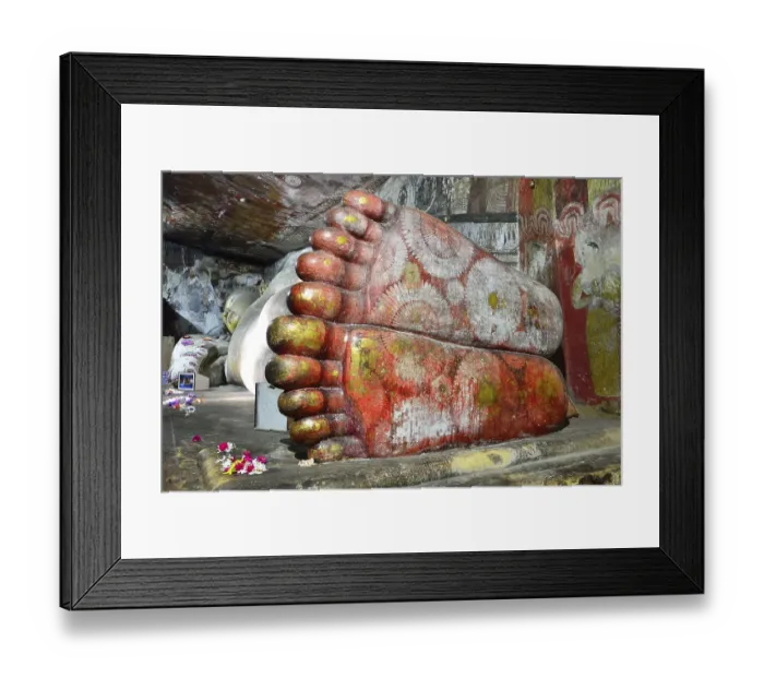 Framed Print : Reclining Buddha in one of the cave temples of the Golden Temple Framed Print : Reclining Buddha in one of the cave temples of the Golden Temple
