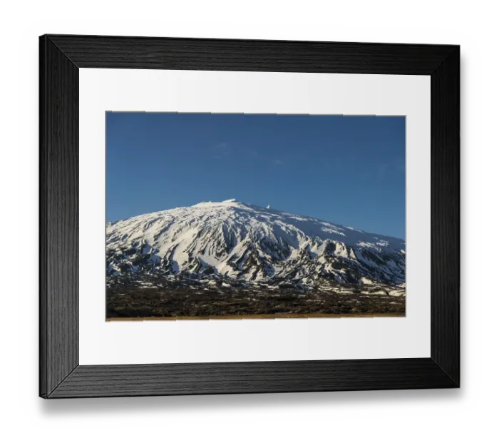 Framed Print : Snow peak of Snaeffelsjoekull, Snaefellsness