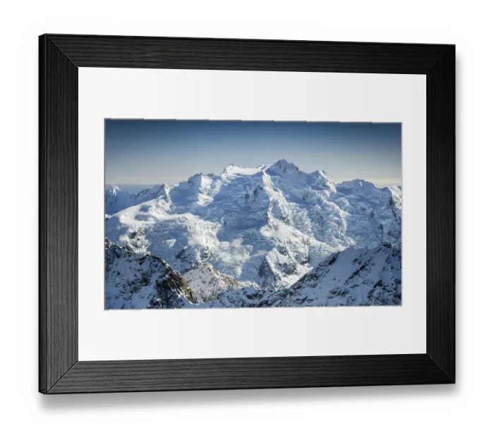 Framed Print : Glaciated summit of Mt Cook, Mount Cook National Park Framed Print : Glaciated summit of Mt Cook, Mount Cook National Park