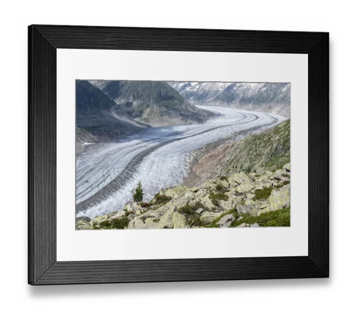 Framed Print : Landscape with the Aletsch Glacier World Heritage Site