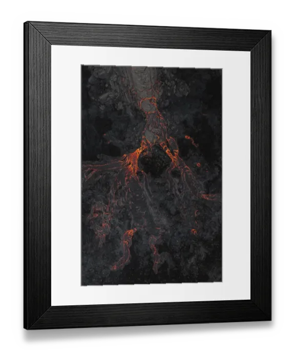 Framed Print : Aerial view from helicopter, erupting volcano Framed Print : Aerial view from helicopter, erupting volcano