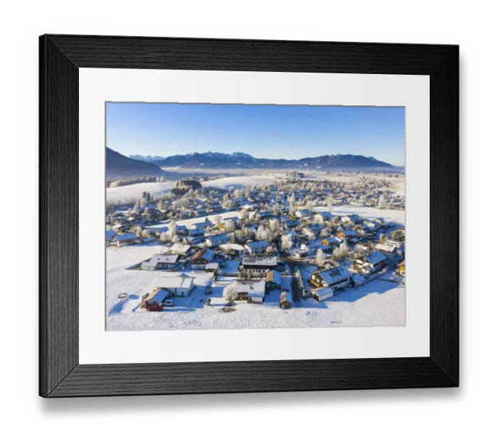 Framed Print : Village Greiling in winter, Toelzer Land