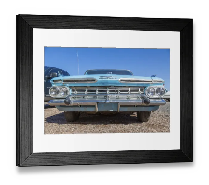 Framed Print : Oldtimer Chevrolet Impala, front grill