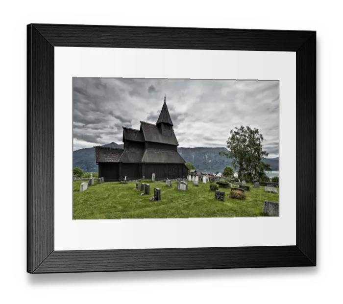 Framed Print : Urnes Stave Church at Lustrafjord