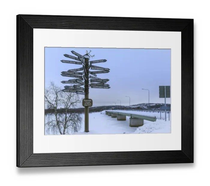 Framed Print : Signpost pointing in all directions