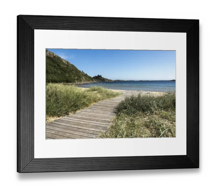 Framed Print : Boardwalk to the beach, Loshavn