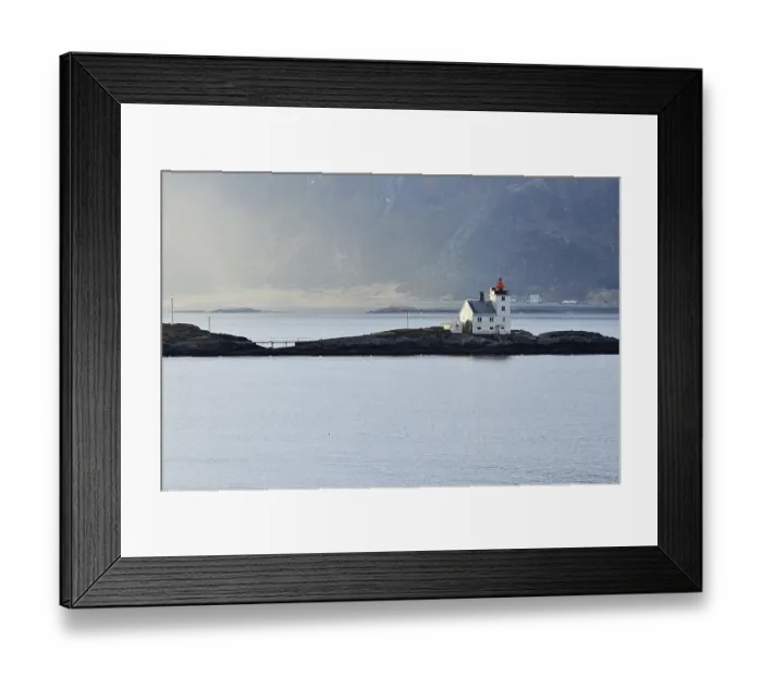 Framed Print : Lighthouse Flavaer on the island Varholmen
