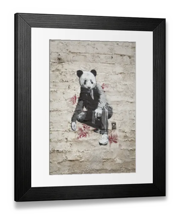 Framed Print : A Banksy graffiti in London, England