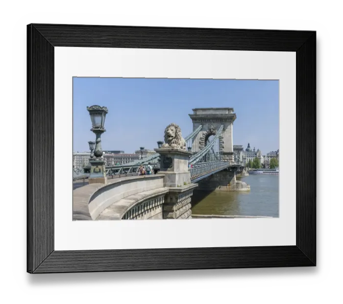 Framed Print : Szechenyi Chain Bridge, from Buda