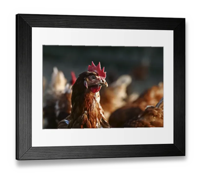 Framed Print : Domestic chicken, brown laying hen