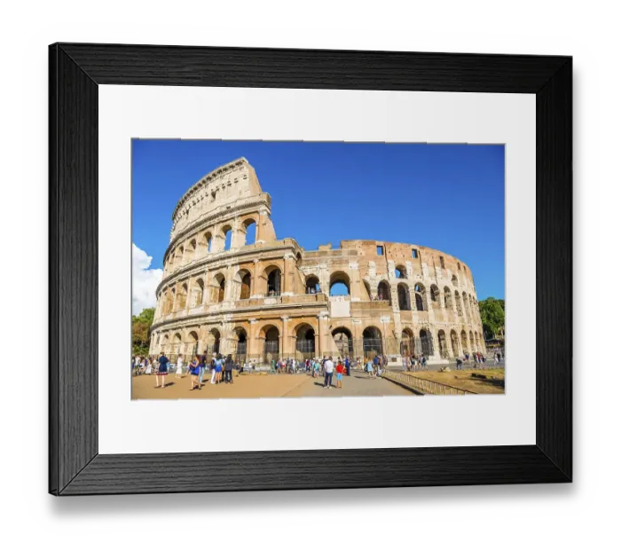 Framed Print : Tourists in front of the Colosseum
