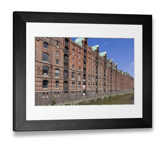 Framed Print : Historic brick warehouse Hamburg Speicherstadt