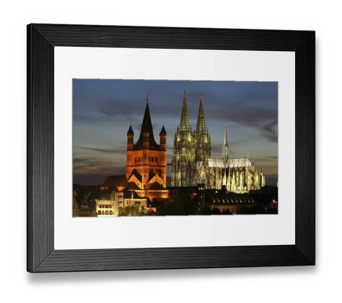 Framed Print : Great St. Martin Church and Cologne Cathedral