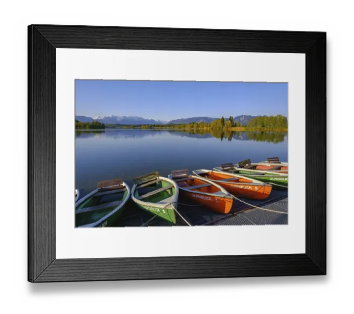 Framed Print : Rowing boats on the shores of Lake Staffelsee