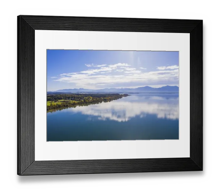 Framed Print : Chiemsee with Alpine chain, near Seebruck