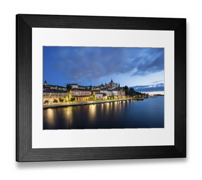 Framed Print : View from Riddarholmen island at dusk