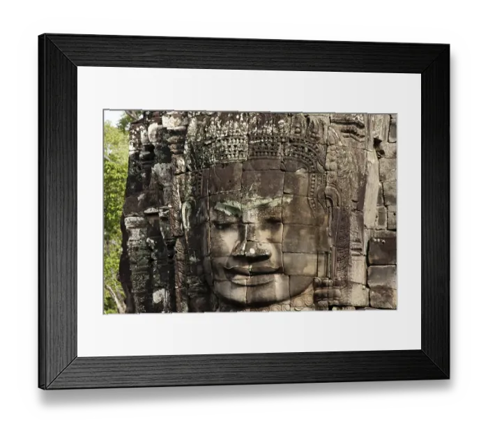 Framed Print : Face tower, detail, the Bayon, temple Framed Print : Face tower, detail, the Bayon, temple