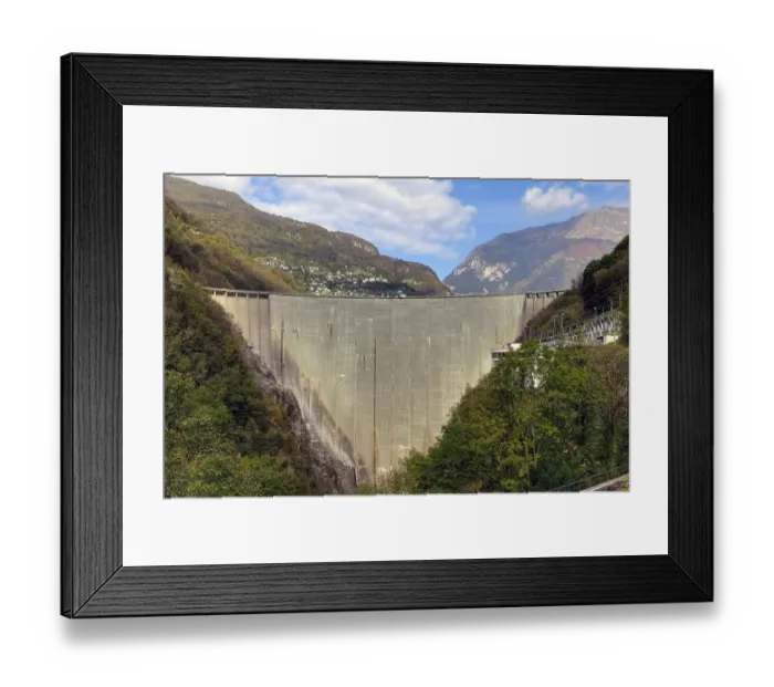 Framed Print : Lago di Vogorno, dam, dam wall Framed Print : Lago di Vogorno, dam, dam wall