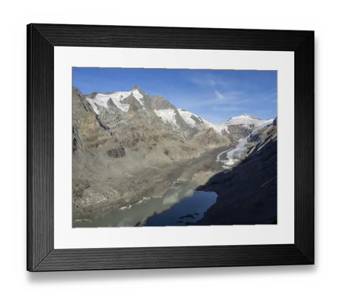 Framed Print : View of the diminished Pasterze glacier at the foot of the Grossglockner