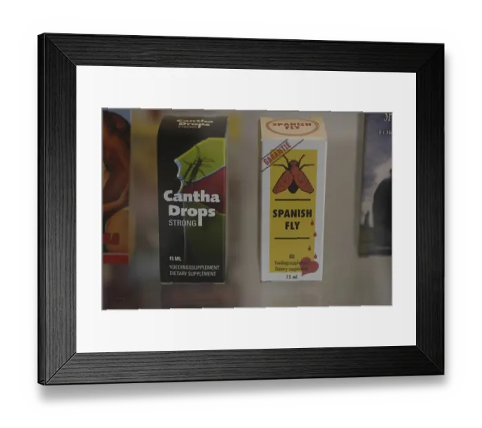 Framed Print : Spanish fly, aphrodisiac drops Framed Print : Spanish fly, aphrodisiac drops