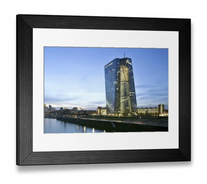 Framed Print : European Central Bank and former Grossmarkthalle