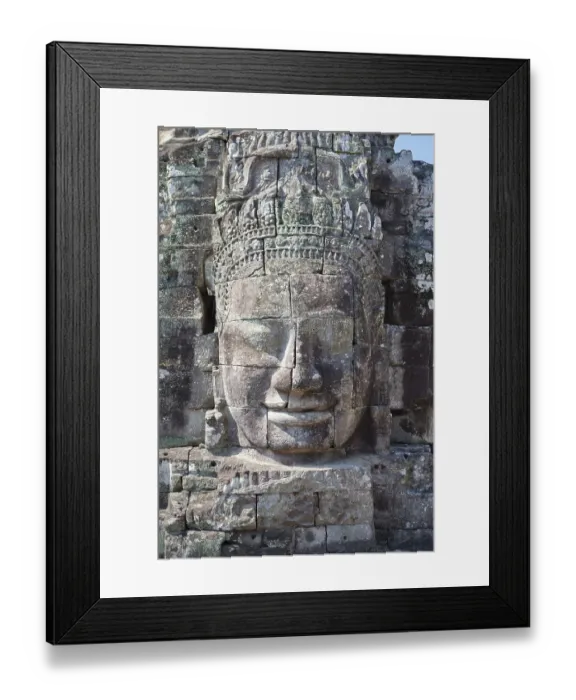 Framed Print : Stone face of Avalokiteshvara, Bayon temple