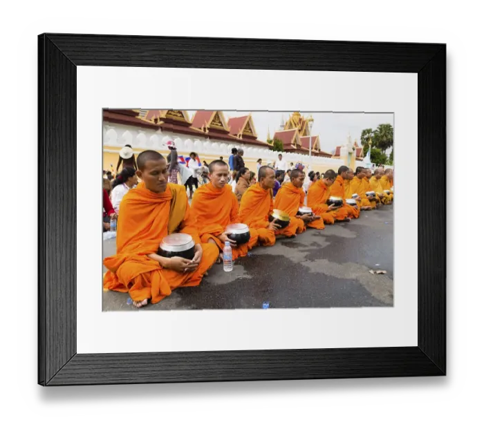 Framed Print : Monks in the streets of Phnom Penh, Cambodia, Asia Framed Print : Monks in the streets of Phnom Penh, Cambodia, Asia