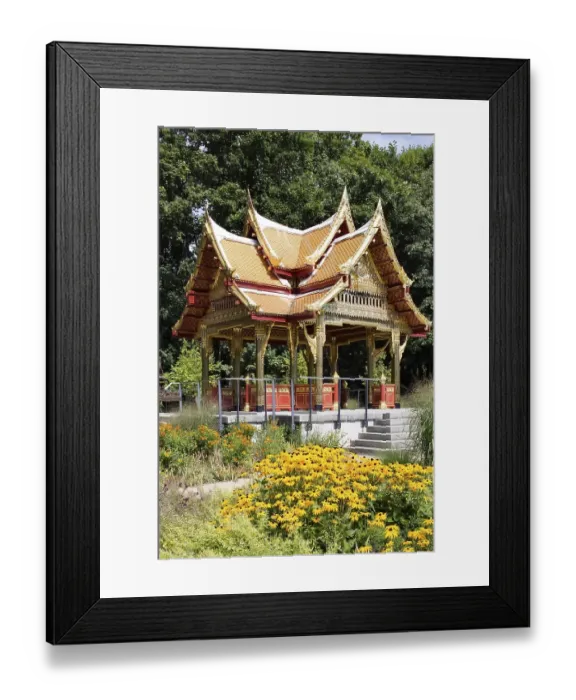 Framed Print : Sala Thai Pavilion, Thai temple in the spa gardens of Bad Homburg