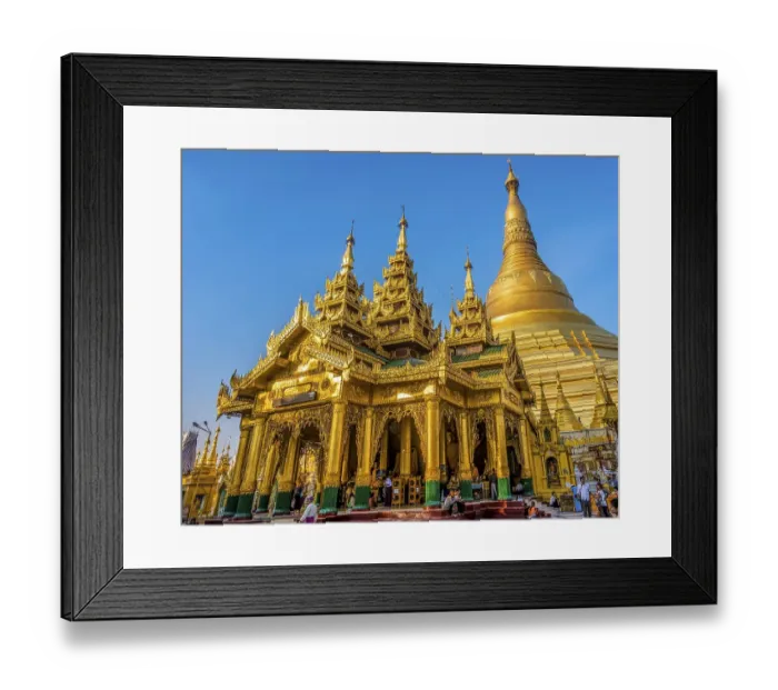 Framed Print : Golden Shwedagon Pagoda, main stupa