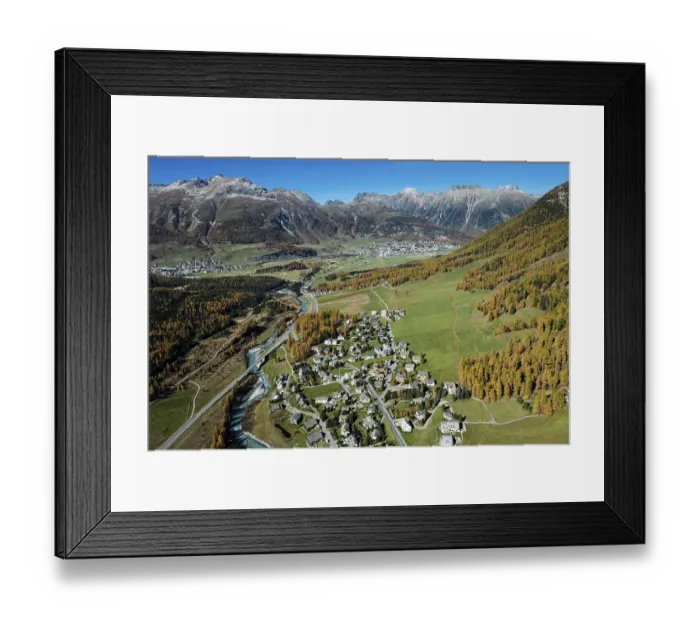 Framed Print : Pontresina am Inn, Samedan, Celerina