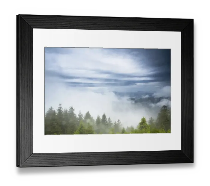 Framed Print : Stormy atmosphere with fog after heavy rain falls on the Schliffkopf mountain Framed Print : Stormy atmosphere with fog after heavy rain falls on the Schliffkopf mountain