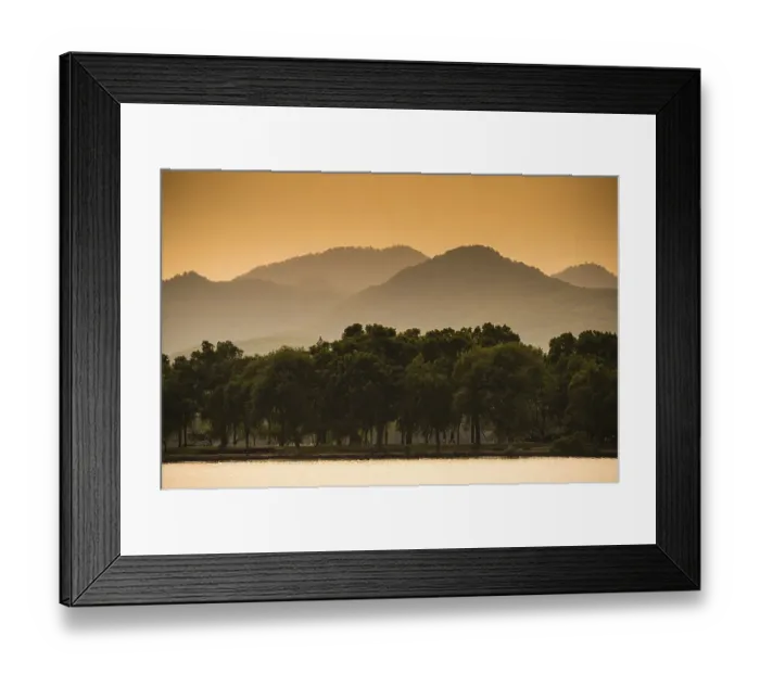 Framed Print : Hills at West Lake at sunset, Xihu
