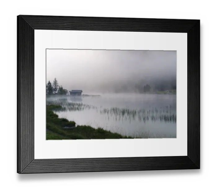 Framed Print : Fog at Lake Ferchensee, near Mittenwald