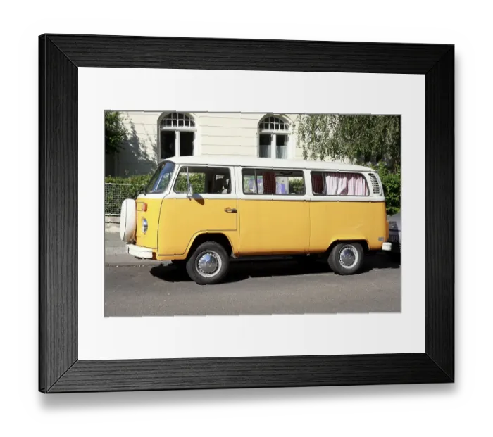 Framed Print : Orange VW Bus, Germany, Europe Framed Print : Orange VW Bus, Germany, Europe