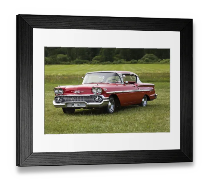 Framed Print : Chevrolet Belair, built in 1958