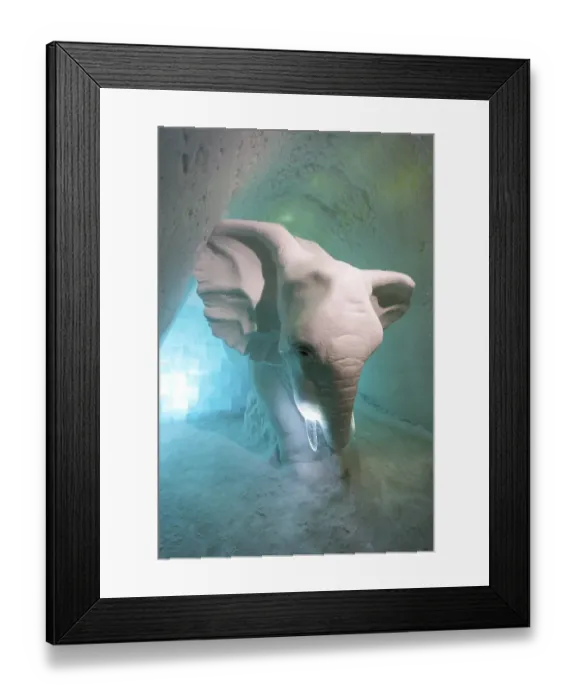 Framed Print : Elephant made of ice, Icehotel