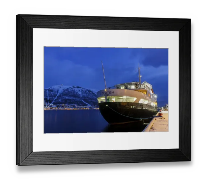 Framed Print : Hurtigruten MS Lofoten docked at harbor Framed Print : Hurtigruten MS Lofoten docked at harbor